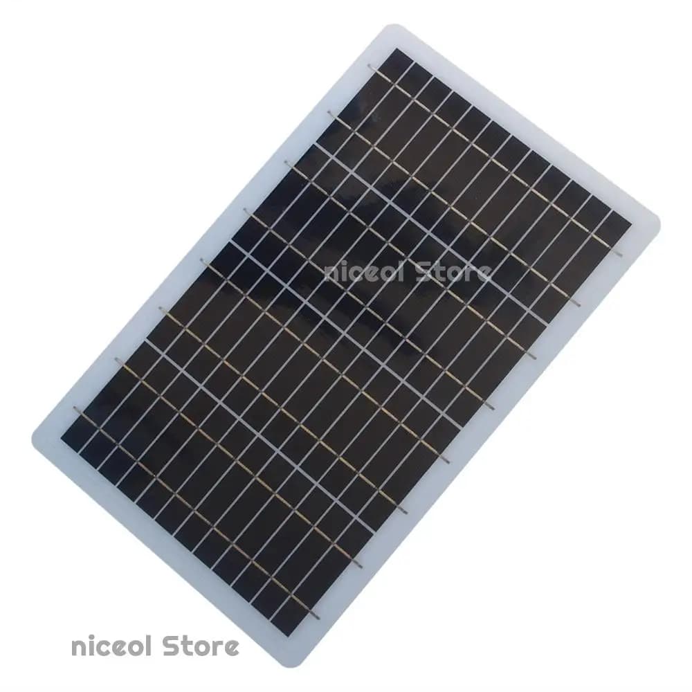 Batteria Solare in Polisilicio 10W 6V, Celle Solari Leggere in Silicio per Lampade da Giardino, Pompe d'Acqua Domestiche e Uso Esterno