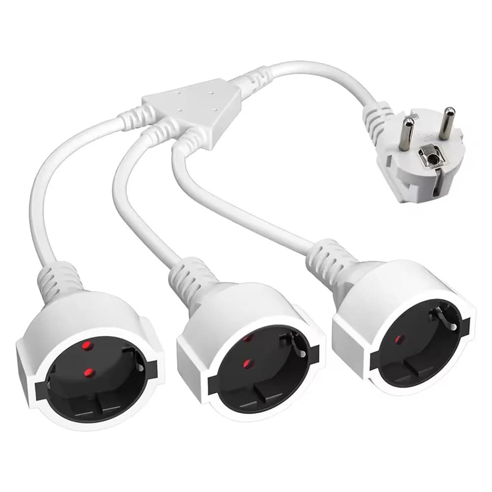 Cavo di Prolunga EU da 1 a 2/3 Prese: Adattatore Multipresa Doppio/Triplo con Protezione Bambini (Kindersicherung) per Casa e Ufficio