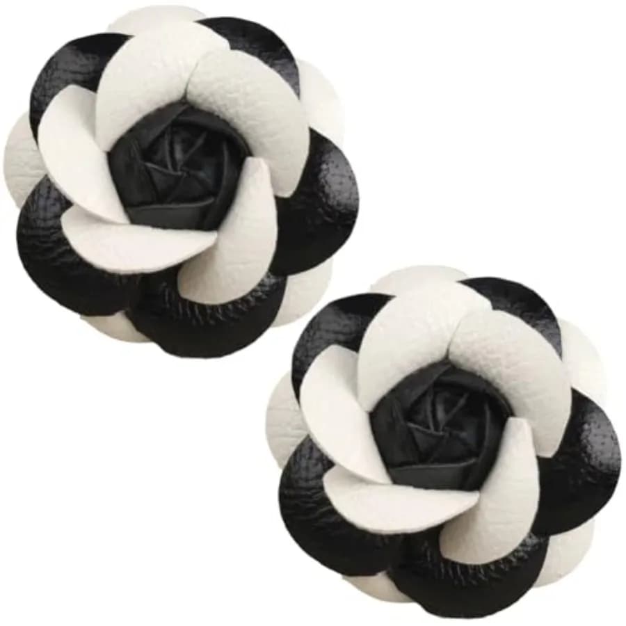 2PCS PU Leather Rose Flower Shoe Decoration Charms Leather Floral Sandals Embellishments Elegant Shoe Clips Camellia Hairpin Br