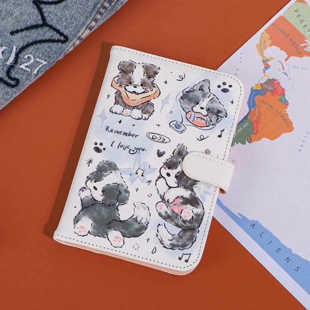Portable Cartoon Passport Holder Waterproof Pu Leather Certificates Passport Bag Light-weight Multi-function Ticket Clamp Travel