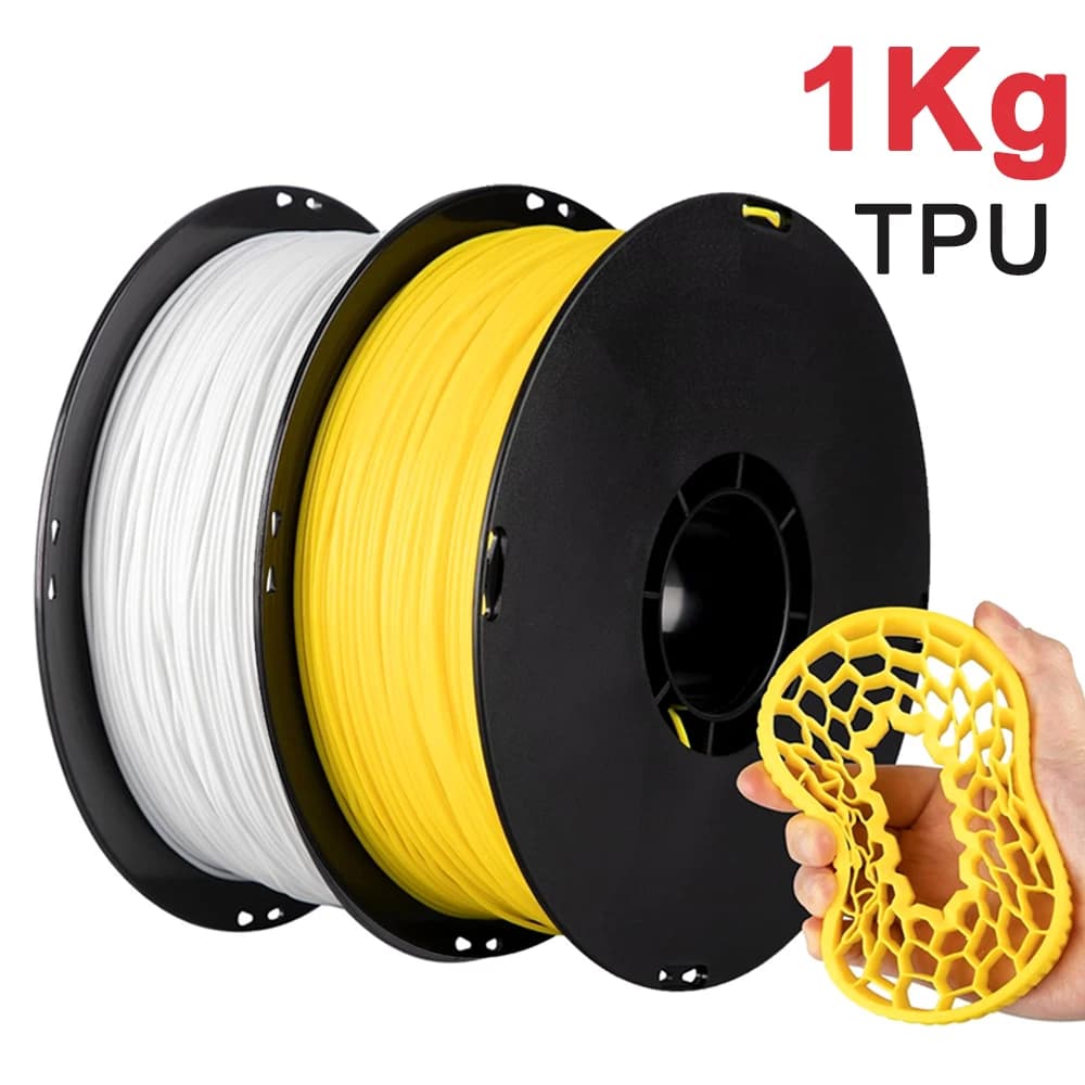 250g 500g 1kg Elastico Flessibile TPU Stampante 3D Filamento Giallo Materiale di Gomma Rotolo Flex Filamento Stampa 3D 1.75mm 95A Bianco