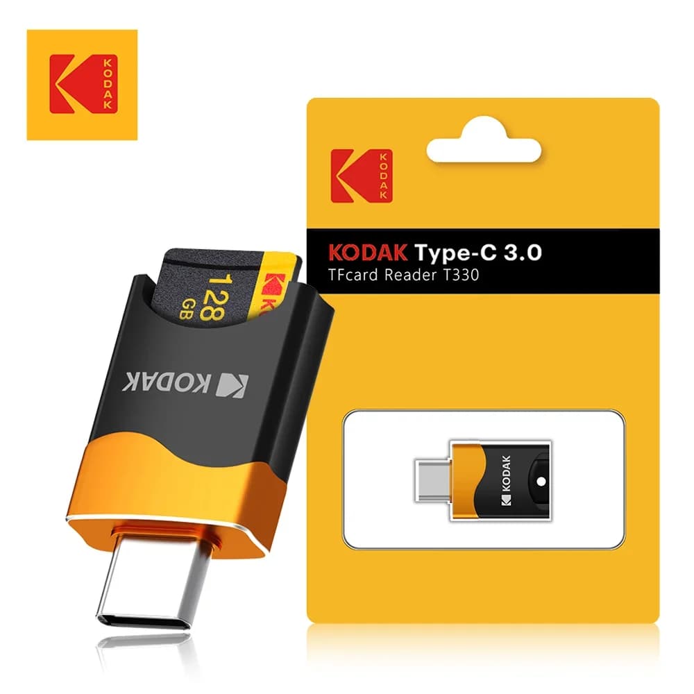 Lettore di Schede TF KODAK T330 Type-C, Adattatore OTG ad Alta Velocità per Smartphone, Tablet, PC, USB C, Schede Micro SD