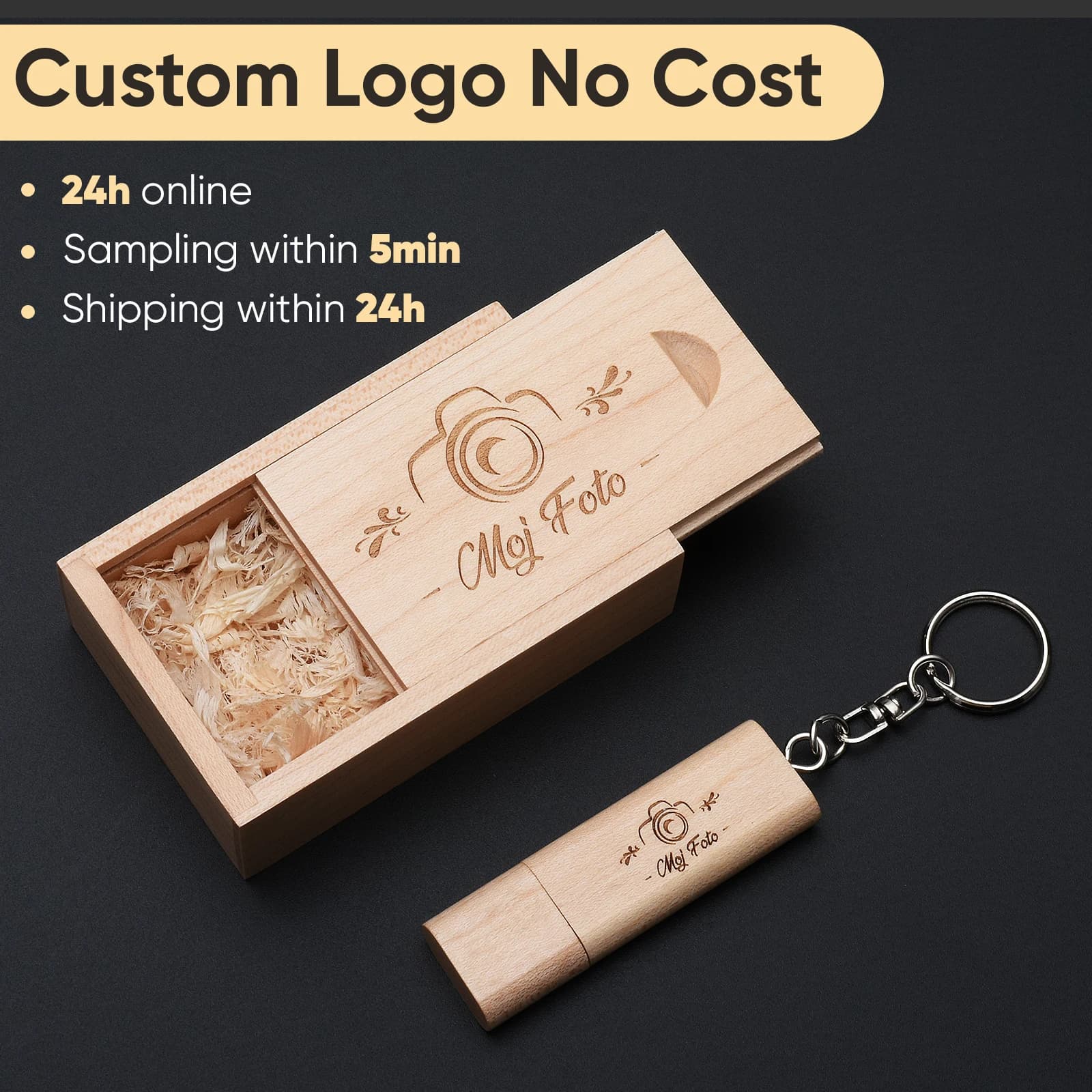Portachiavi USB 3.0 in legno Chiavetta USB 3.0 Scheda di memoria Logo personalizzato gratuito Dispositivo di archiviazione scatola di legno Pen Drive 128 GB 64 GB Pendrive