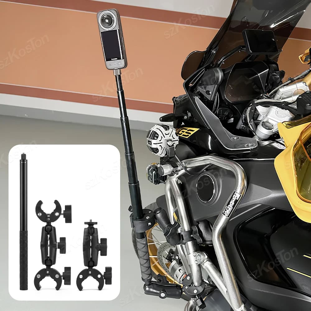 Moto Bike Invisibile Selfie Stick Monopiede Manubrio Staffa di Montaggio per GoPro Hero 13 12 11 Insta360 OneX3 X4 DJI Accessori