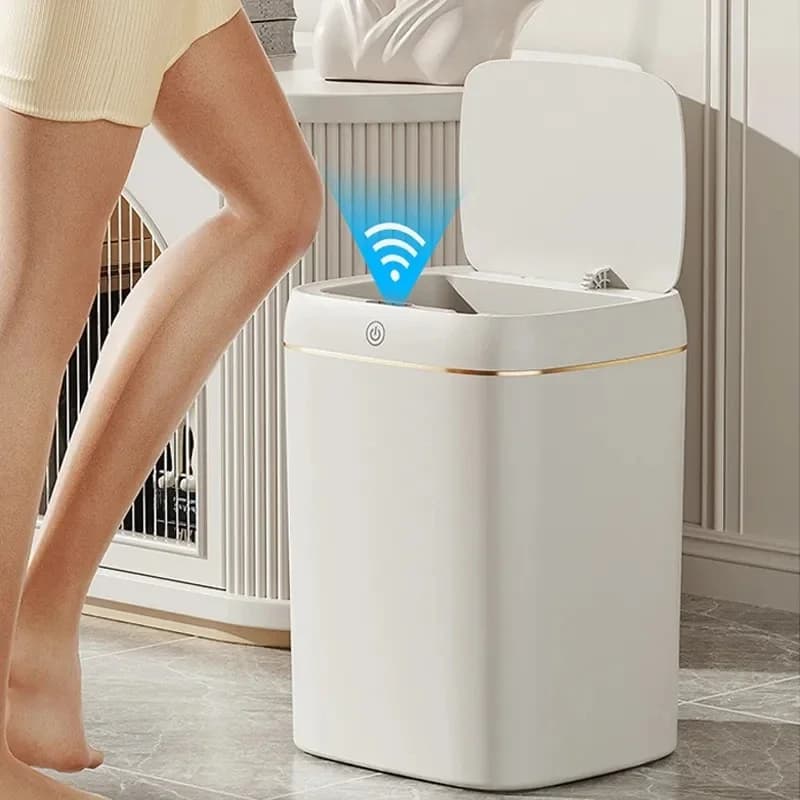 Cestino Intelligente 11/13L con Sensore Automatico, Lusso Leggero, per Bagno, Cucina, Soggiorno, Contenitore per Rifiuti e Riciclo
