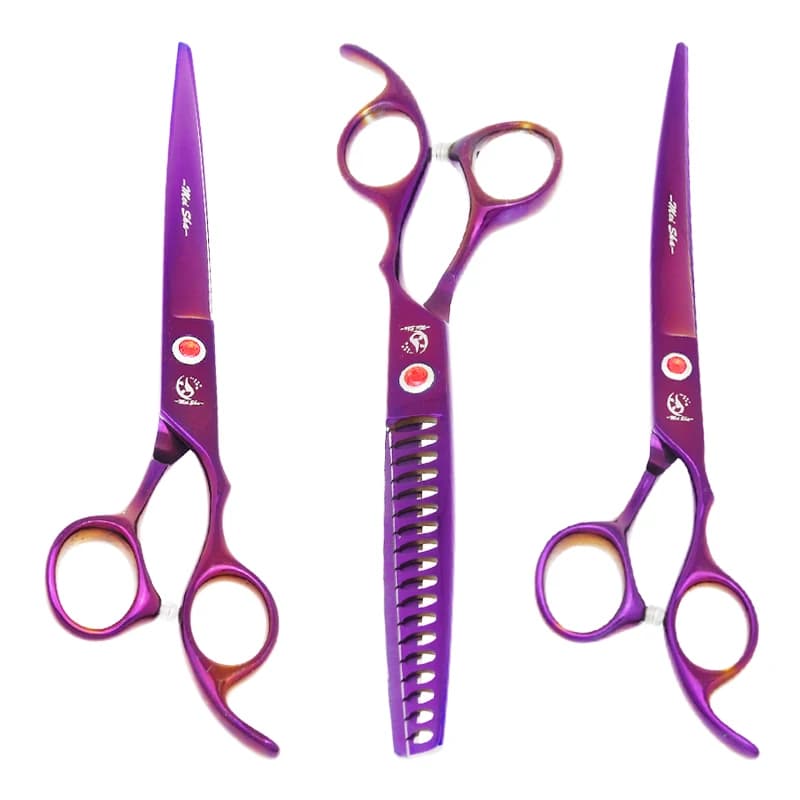 Forbici per peli di cani e gatti da 7,0 "JP440C Cesoie per toelettatura per animali domestici Cesoie da taglio curve dritte Cesoie per diradamento delle lische di pesce B0021A