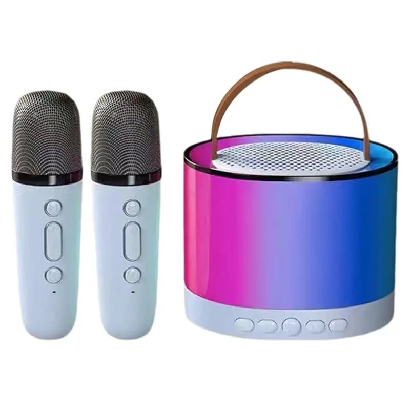【In Offerta】Mini Macchina per Karaoke con 2 Microfoni Wireless, Altoparlante Bluetooth Portatile