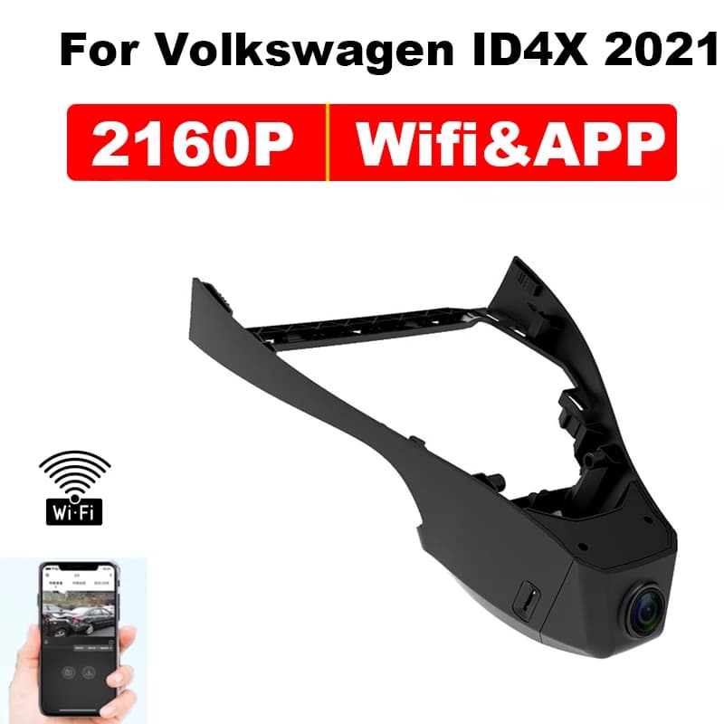Dash Cam WiFi 4K OEM per Volkswagen ID.4 CROZZ, ID.6 Pure 2021, DVR Auto Plug & Play con G-sensor, Tracciamento GPS e APP