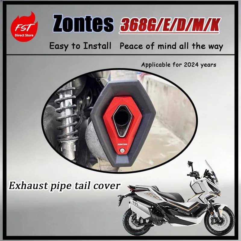 Protezione per Scarico Moto ZONTES 368G Sport 2024, Copertura Decorativa in Lega di Alluminio Anti-Calore per Silenziatore