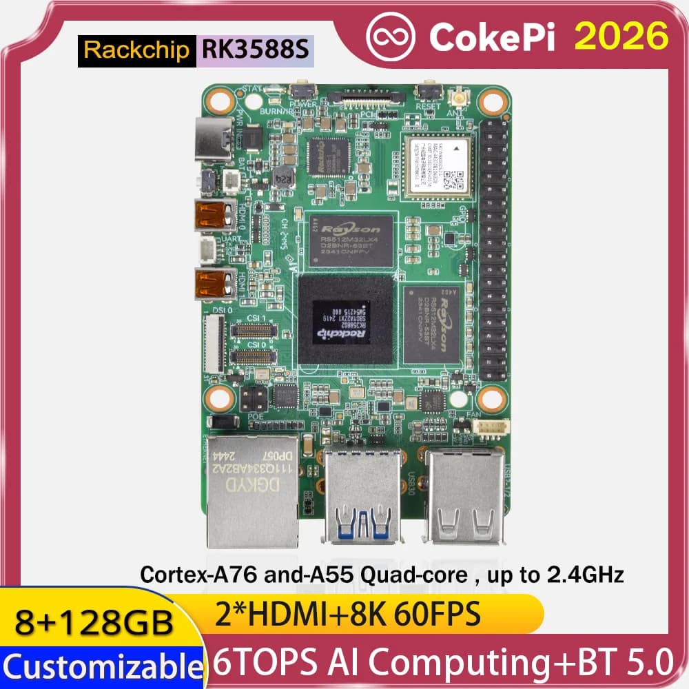 CPM-3588S SBC High Performance - RK3588S 6TOPS NPU 8K HDMI WiFi6 POE Compatible with Raspberry Pi GPIO for Edge AI and IoT Industrial 2026