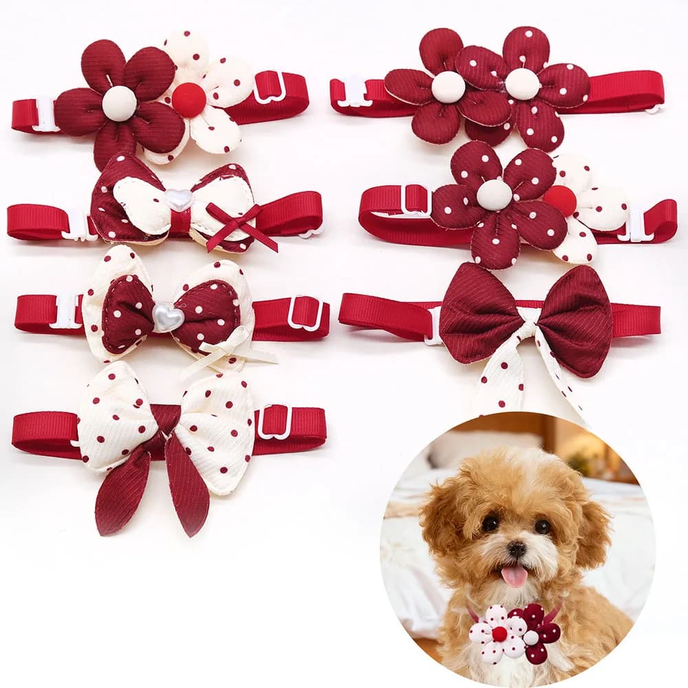 5/10PCS Collare per cani stile rosso regolabile multi-stile Papillon per cani Collari Cucciolo di animale domestico Bowknots Cravatte Pet Grooming Forniture per cani