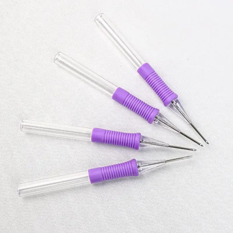 Durable Embroidery Pen with Punch Needle Threader Set for Knitting Weaving DIY Crafts Easy to Use for Beginners