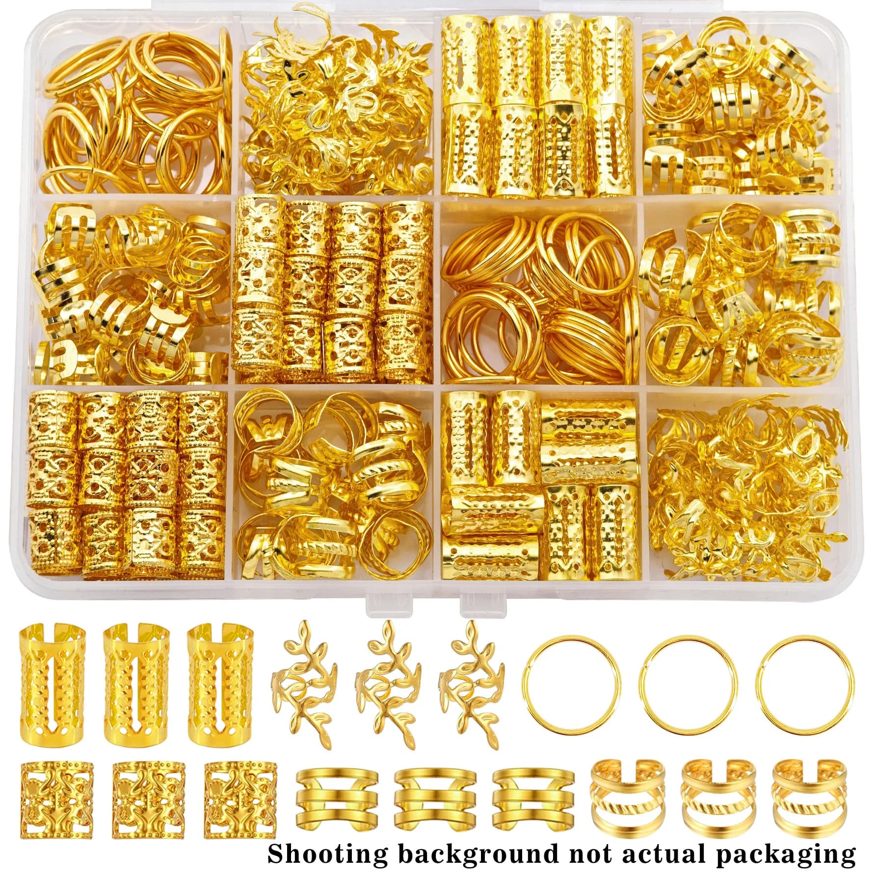 60 Piece Hair Jewelry For Women Girls Hair Ring Metal Clip For Dreadlock Hair Braid Jewelry Decoration