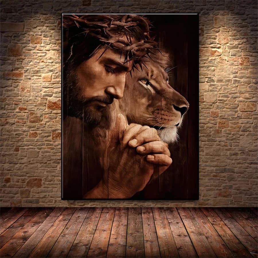 Diamond Embroidery Picture Kit New Jesus And The Lion Of Judah Christian Faith Diamond Painting Mosaic Cross Stitch Wall Art