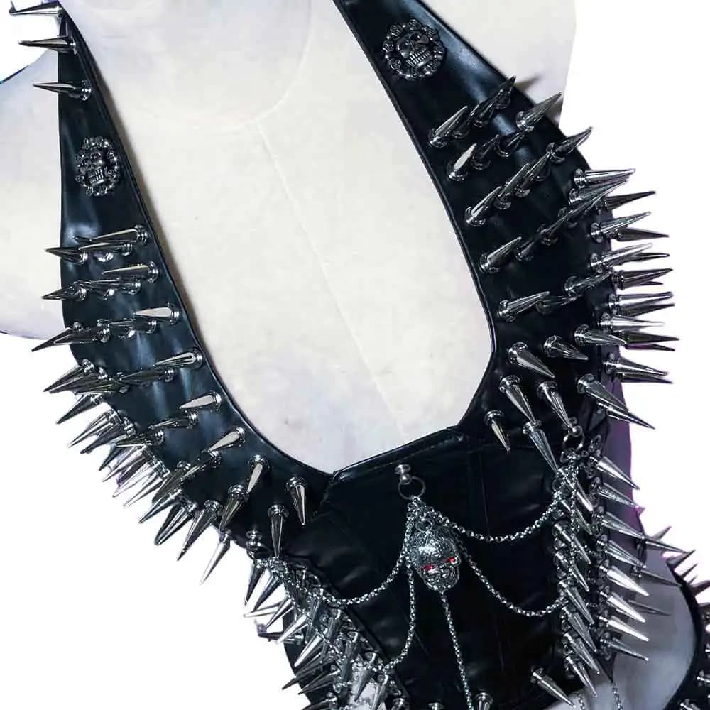 Goth Tops with Spikes Emo Clothing Punk Rock Clothes Spiked Women's Grunge Festival Bra Boho Gothic Tank Y2K T-shirt