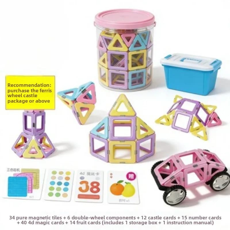 Piastrelle Macaron Trasformabili di 2a Generazione | Giocattolo Magnetico da Costruzione per Bambini | Blocchi educativi 3D per ragazzi e ragazze