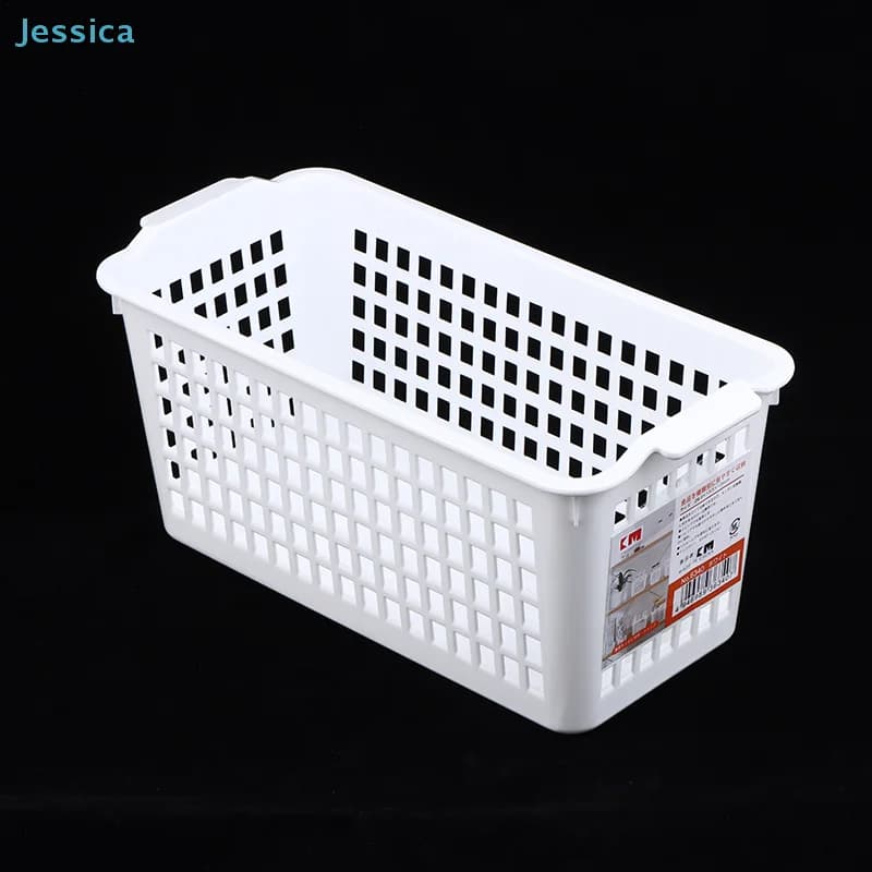 ♥ Plastic ventilated storage basket - Grid organizer container for pantry, bathroom and desk