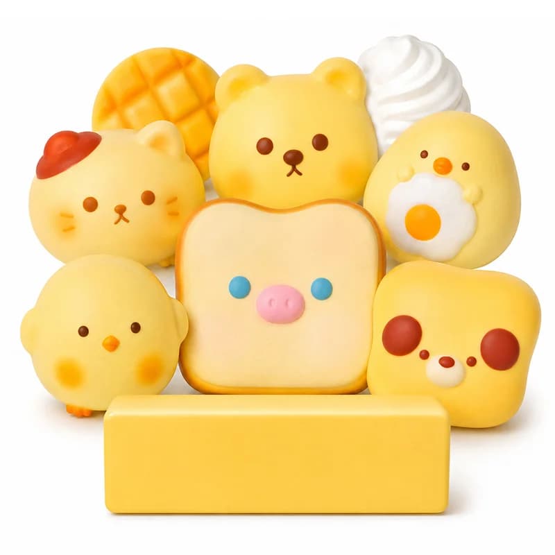 Cute Squishy Toys Set Slow Rising Soft Squeeze Stress Relief Animal Bread Chick Bear Cat Dog Sensory Fidget Toy Kids Adults Gift