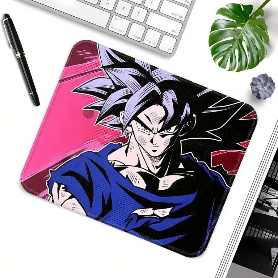 Tappetino per mouse da ufficio, tappetino per computer portatile, tappetino per tastiera, tappetino per console di gioco, accessori da scrivania, impermeabile, Dragon Ball Goku Anime