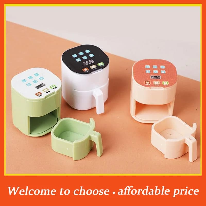VP Xm1pc Doll House Home Miniature Home Appliance Set 1/12: Air Fryer, Beverages Distributor, Oven, Cuociriso