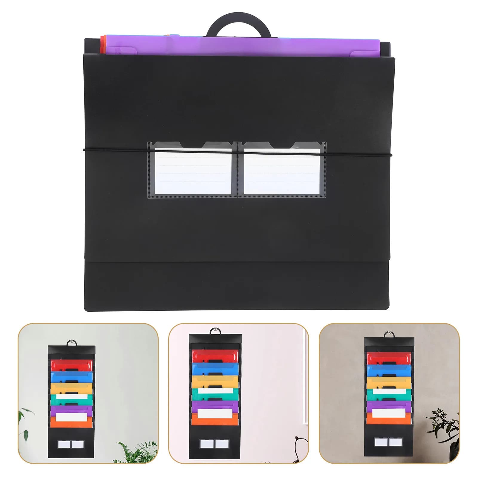 Organizzatore per Documenti a Fisarmonica Arcobaleno con 6 Tasche, Cartella da Parete Espandibile in Plastica Formato Letter per Ufficio