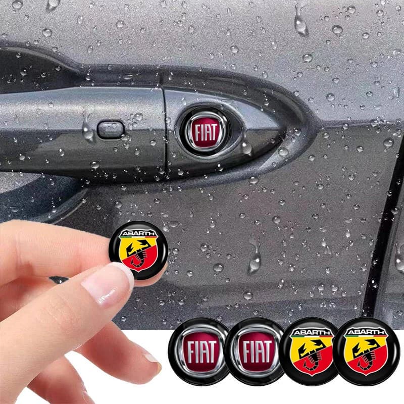 2/4/8Pcs Car Door Lock Keyhole Protection Sticker Door Lock Hole Cover Stickers For Fiat Abarth Panda Bravo Punto Croma 500 595