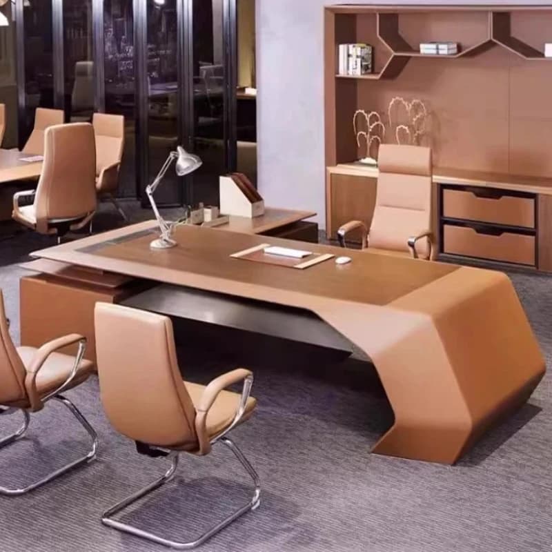 Tavoli da Ufficio Moderni di Design con Organizzatore a Soppalco, Scrivanie a L per Manager, Scrivania Regolabile in Altezza, Mesa De Escritorio, Arredamento per Ufficio