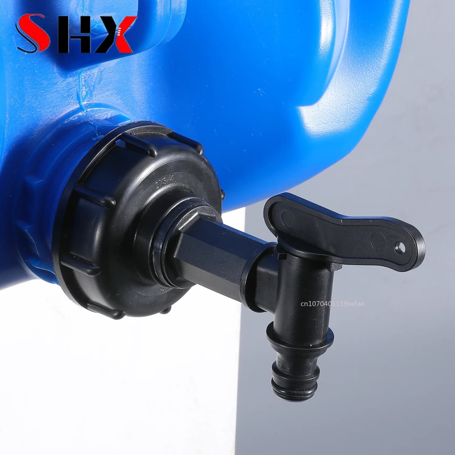 Rubinetto IBC da 3/4" valvola a barilotto ton s60 coperchio di trasferimento centrale girare 6 minuti rubinetto ciuccio nero 3/4