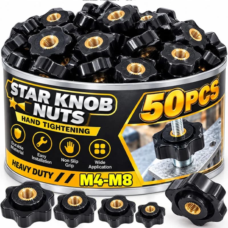 M4 M5 M6 M8 Hex Star Tightening Nut Plum Hand Tighten Nut Thumb Nuts Manual Knob Nut ForMachine Release Screw Bolt Thread Clamp