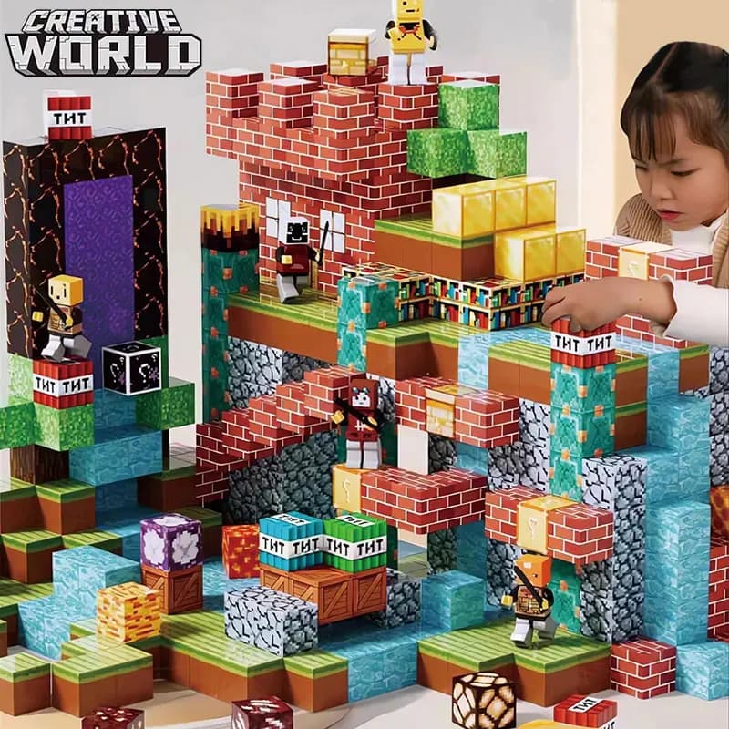 Blocchi magnetici Piastrelle magnetiche Giocattoli Blocchi magnetici Cubi Magneti impilabili per bambini Regali di compleanno per ragazzi e ragazze