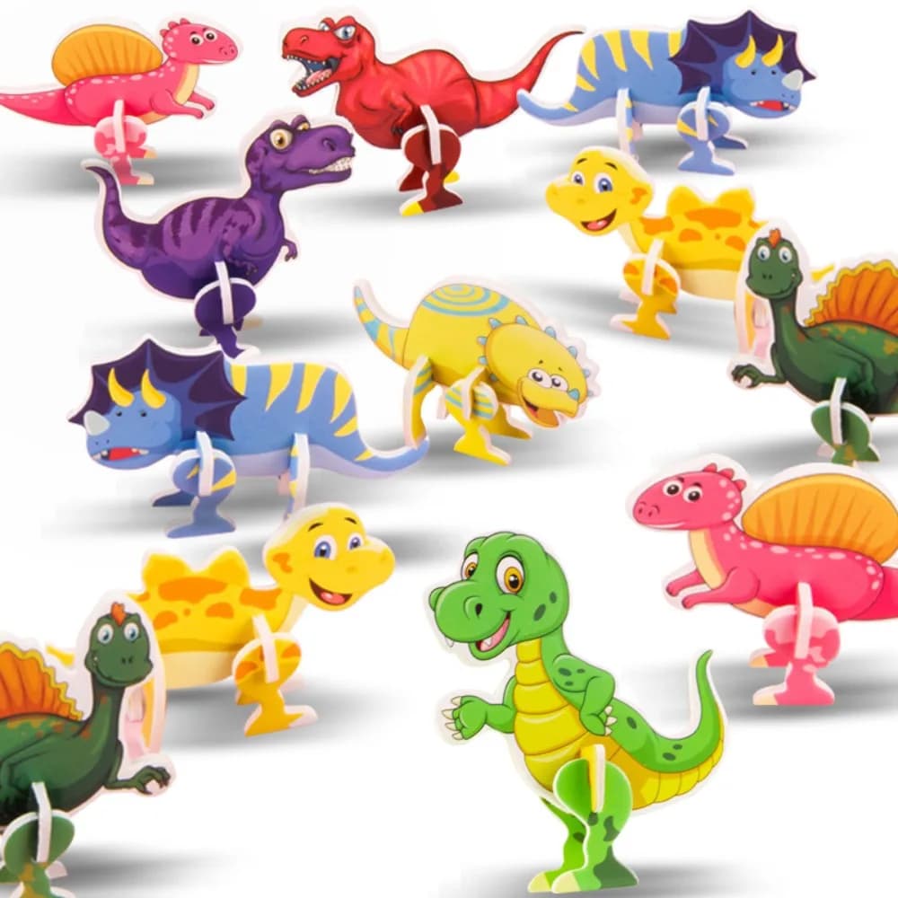 25/50 pz simpatico cartone animato 3D dinosauro Puzzle festa di compleanno per bambini asilo regalo di ritorno a scuola confezione regalo di natale di capodanno