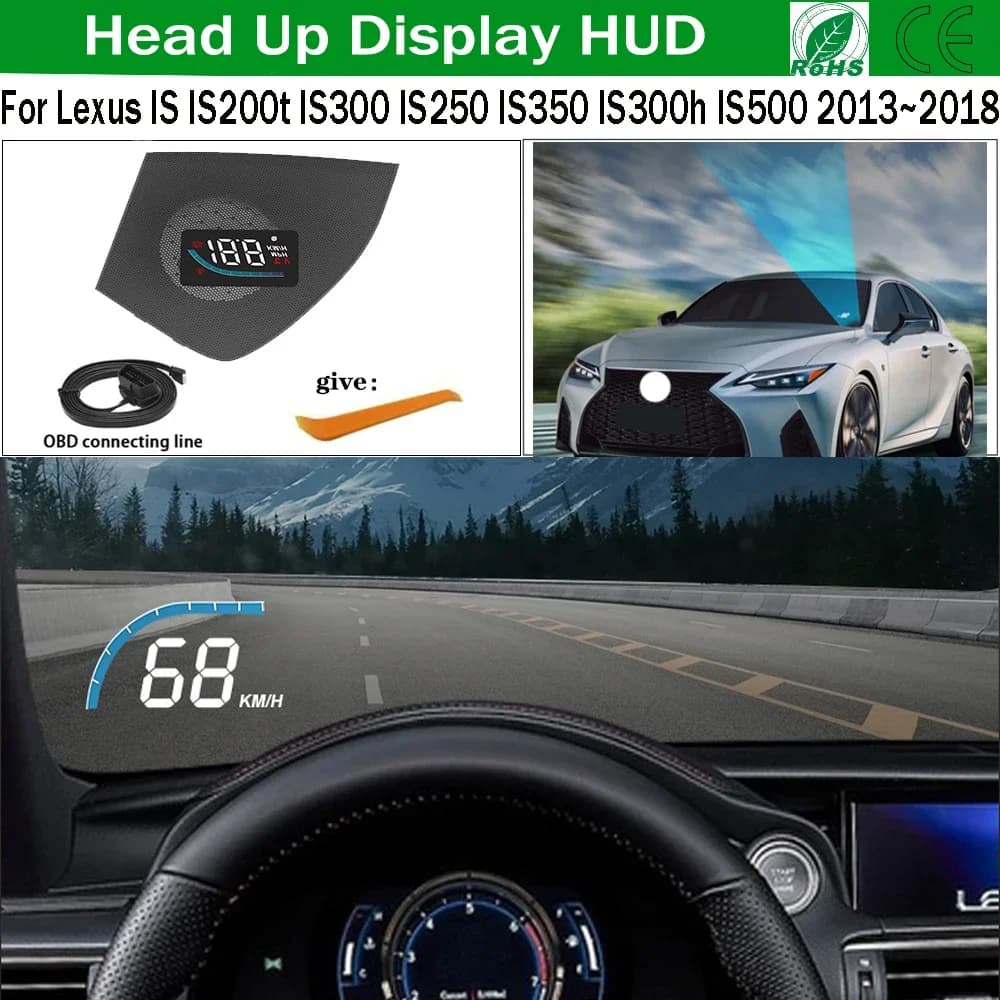 Per Lexus IS IS200t IS250 ~ IS350 IS500 2013 ~ 2018 OEM Nascosto HUD Head Up Display Tachimetro Parabrezza Auto Proiettore Allarme