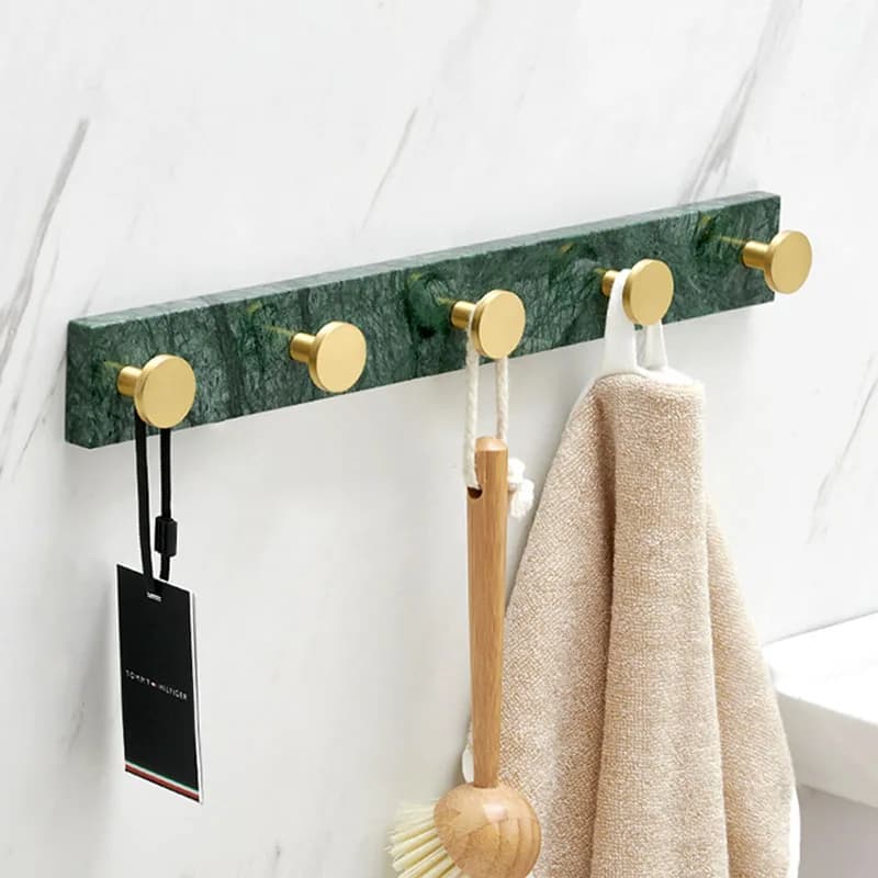 Ganci da bagno in marmo portasciugamani da bagno di lusso bianco/verde/nero appendiabiti Set di accessori per il bagno