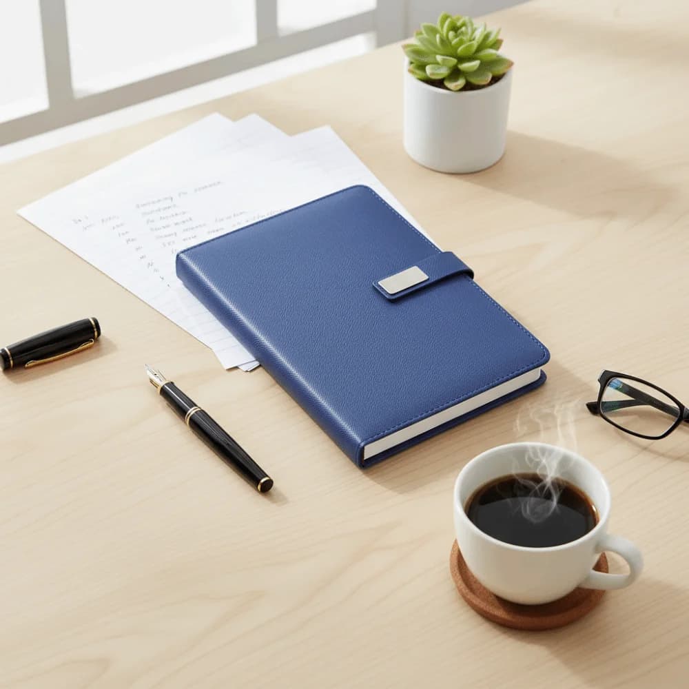 Set Regalo Aziendale in Pelle PU con Penna Stilo, Set Ricariche per Penna, Set Penna e Taccuino, Chiavetta USB, Stampa Personalizzata, Taccuino Personalizzato