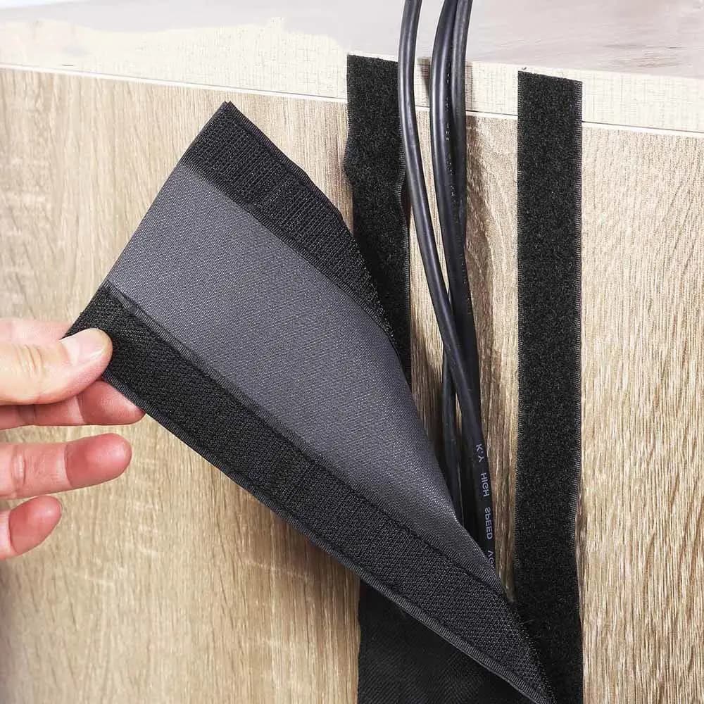 Soft Cable Grip Strip Cover tappeto Floor Cable Protector Cable Management Strip Wrap Wall Magic Tape Carpet Nylon Wire Cover