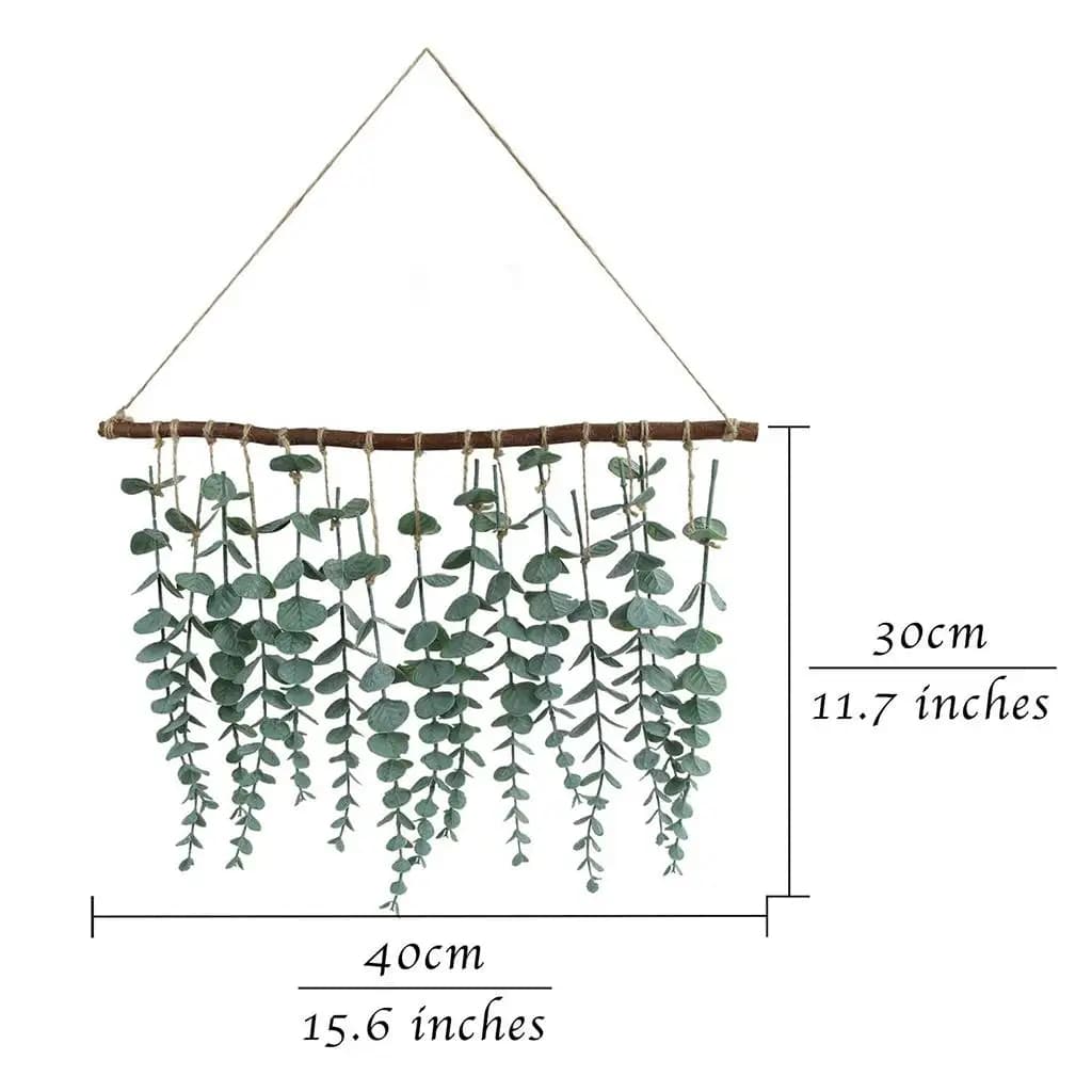 15pcs Artificial Eucalyptus Leaves Greenery Foliage Plants Faux Plastic Vines Hanging Wall Wedding Party Indoor