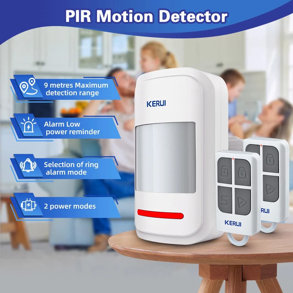 KERUI 433 MHz Rilevatore di sensori di movimento a infrarossi Allarme/Citofono Due modalità Allarme di movimento PIR wireless con SOS remoto per anziani domestici