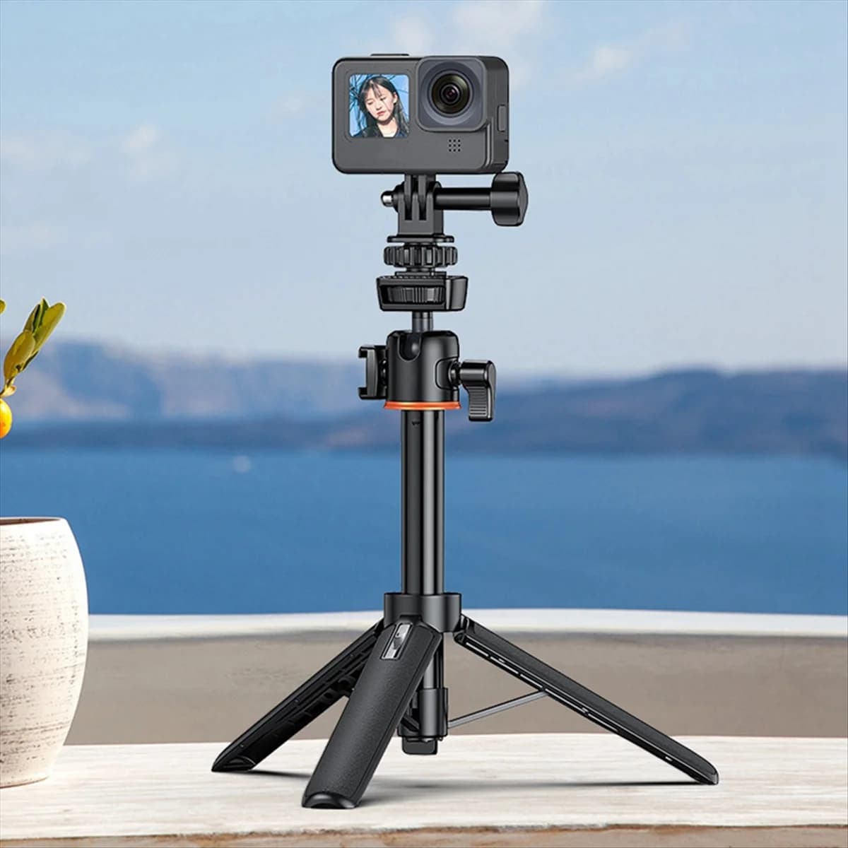 Cold tobog adapter for action camera ROO with 180 ° Adjustment, screw hole 1/4 inch, compatible with GoPro Hero 12/11/10/9/8