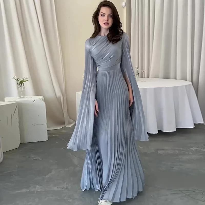 Jalabiya Eid Abaya musulmano per le donne vestito pieghettato partito Ramadan Abaya caftano arabo marocco Dubai Islam Vestidos abito lungo
