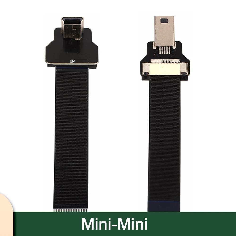 FFC black USB cable FPV flat thin tape FPC Mini USB elbow from 90 degrees to Gimbal Raspberry Pi