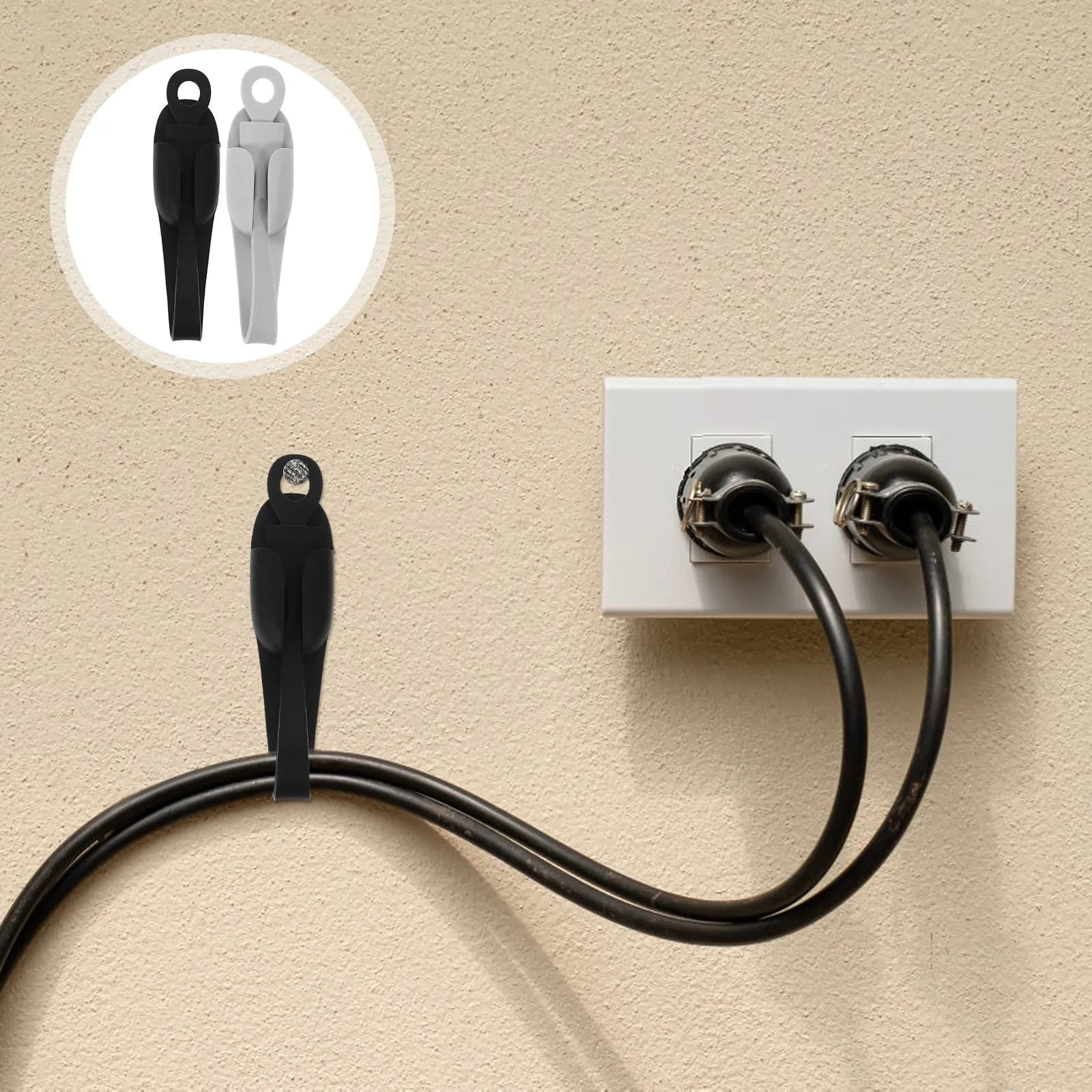 Set di 6 Organizzatori per Cavi Elettrici da Cucina, Portacavi Adesivi Riutilizzabili, Avvolgicavi per Gestione Cavi