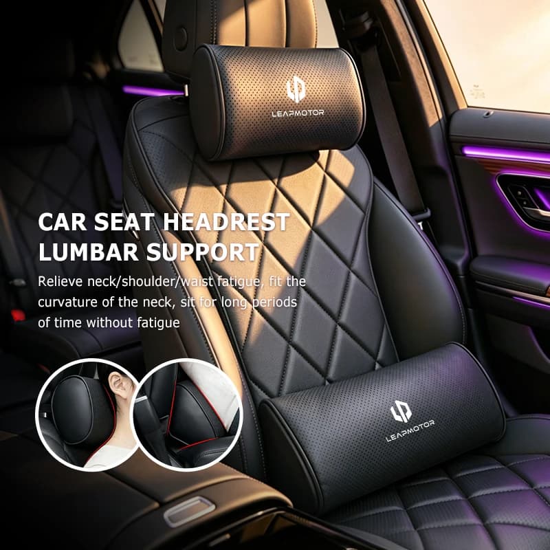 Car Headrest Comfort Lumbar Support Neck Pillow Seat Lumbar Cushion For Leapmotor LP T03 S01 C11 C01 2022 2023 2021 Reev