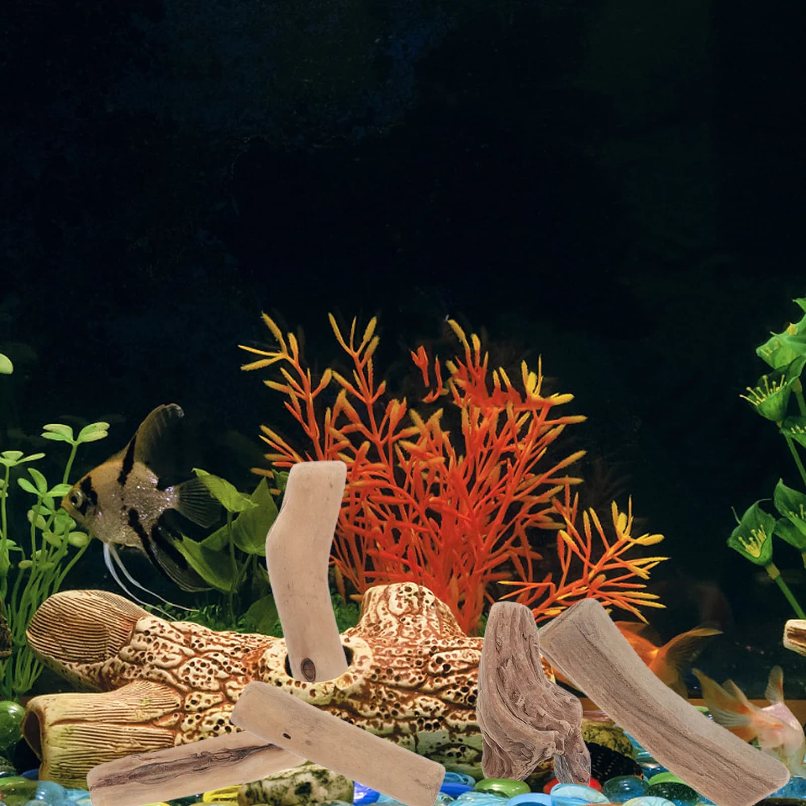 20 Pezzi di Legno Naturale Levigato 3-20Cm per Decorazione Acquario, Pezzi Rustici per Fai-da-Te e Decorazioni