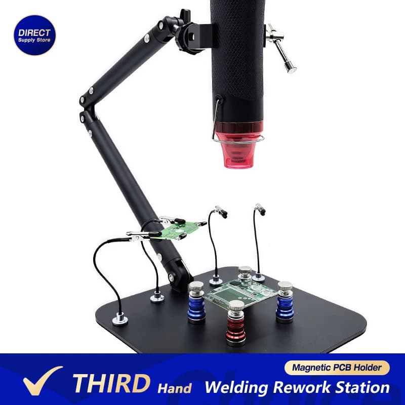 Cantilever Bracket Welding Rework Station Magnetic PCB Holder With Heat Gun Bracket Flexible Clip Third Hand Tool Set