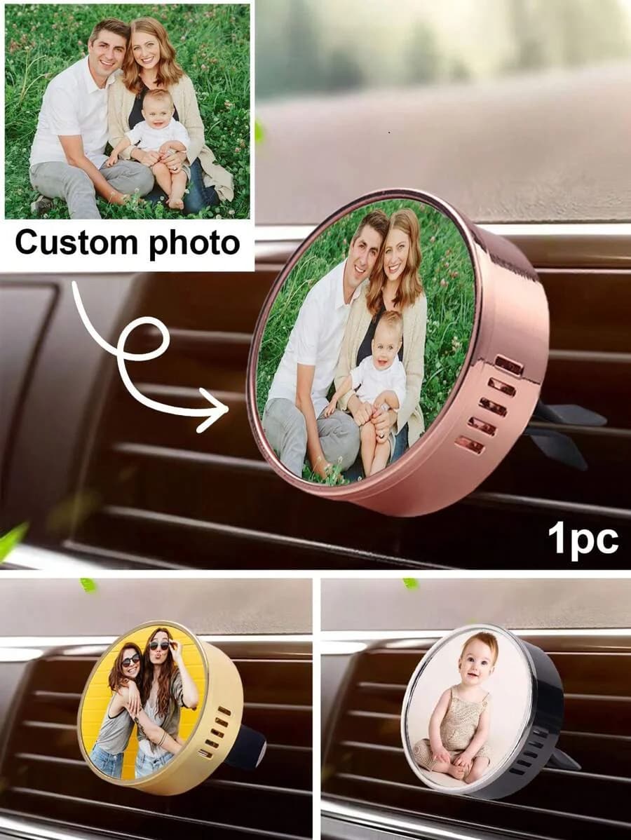 Car Scenter Clip with Custom Image, Car Air Intake Accessory, Custom Auto Decoration with Customized Photo