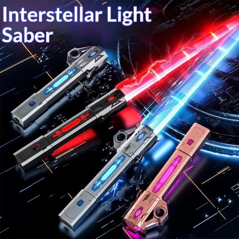 Spada laser per bambini, pianeta, spada telescopica illuminata, regalo giocattolo con bastoncino fluorescente lampeggiante multicolore due in uno
