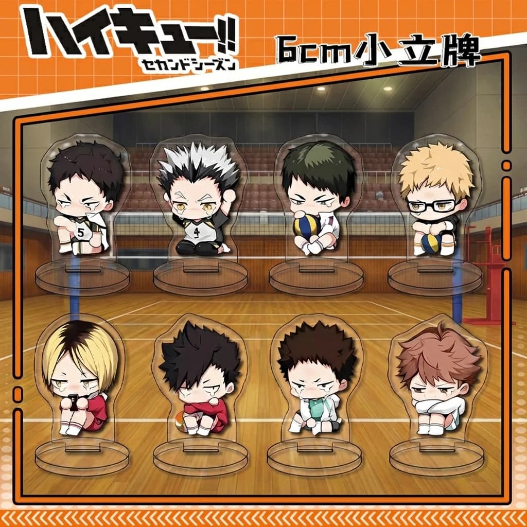 Acrylic Anime Stands by Volleyball Haikyuu Version Q Hinata Shoyo Oikawa Tooru Kuroo Tetsuro Mini Figures Collection Carine