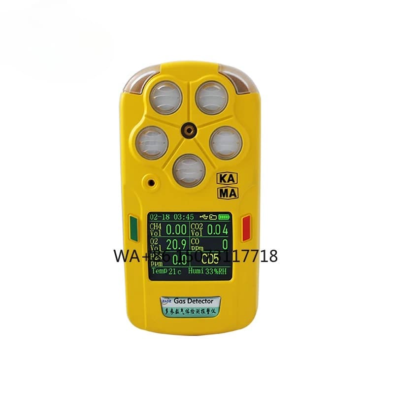 Rilevatore di gas minerario Android 5 in 1, rilevatore di metano, ossido di carbonio, monossido di carbonio, analizzatore di concentrazione di anidride carbonica