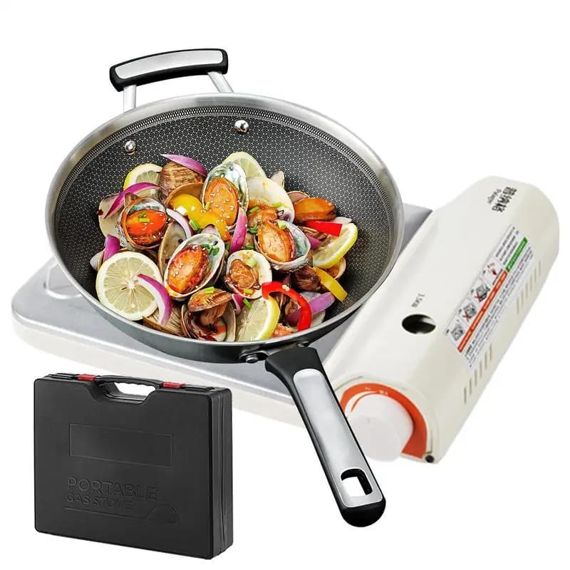 Portable Camping Cooker Ultra-thin Portable Outdoor Kitchen Burner Ultra-thin Light Camping Burner with Kitchen Transport Case