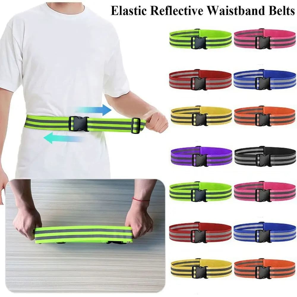Waist Adjustable Reflective Waistband Belts Elastic 5*1*1cm Running Cycling Waistband 8 Colors High Visible Waistband